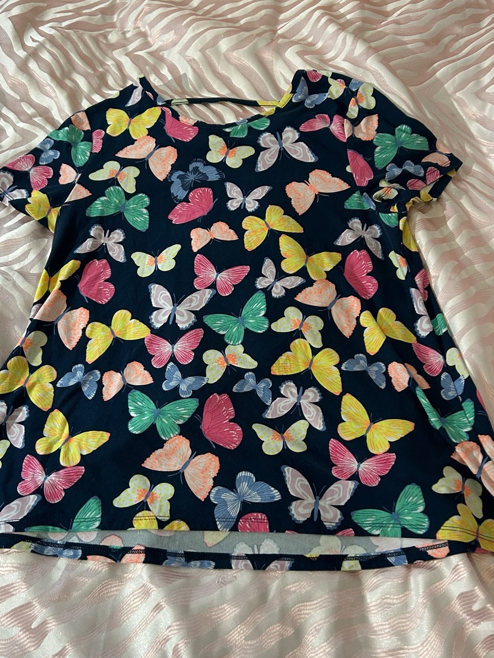 wonder nation Navy Butterfly Short Sleeve Tee - Multicolor Butterflies